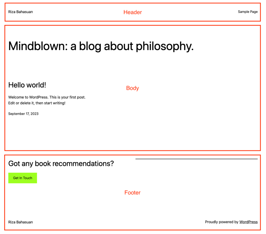 tampilan blog basic wordpress