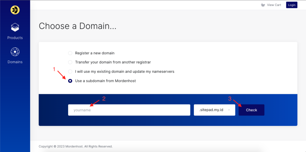 mendaftarkan domain gratis