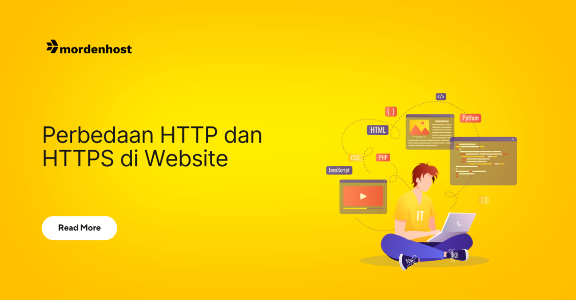 Ilustrasi perbedaan protokol HTTP dan HTTPS pada website