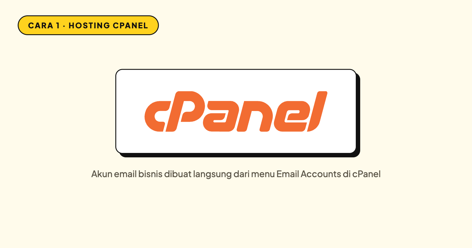 Logo cPanel, panel tempat akun email bisnis dengan domain sendiri dibuat pada paket hosting